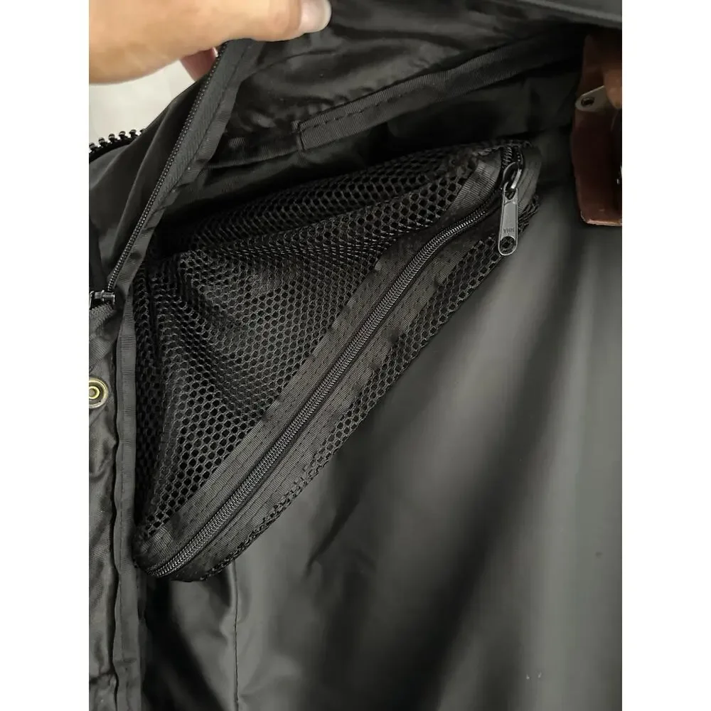 VTG Lands' End Carry On Luggage Black NYLON Garment Bag folding With Strap USA